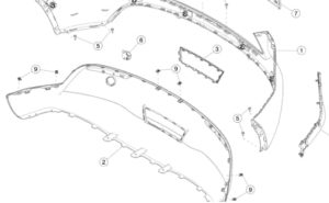 Накладка (заглушка) буксировочного крюка фаркопа в нижней накладке заднего бампера Tesla Model Y