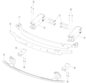 Лонжерон (кронштейн) основного усилителя переднего бампера справа Tesla model Y