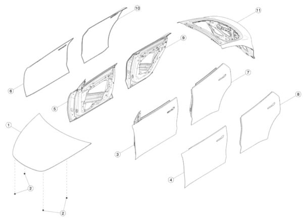 Наружная накладка (филенка) двери задней слева Tesla Model Y